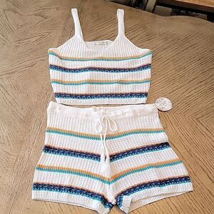 Knit shorts and top size XL NWT